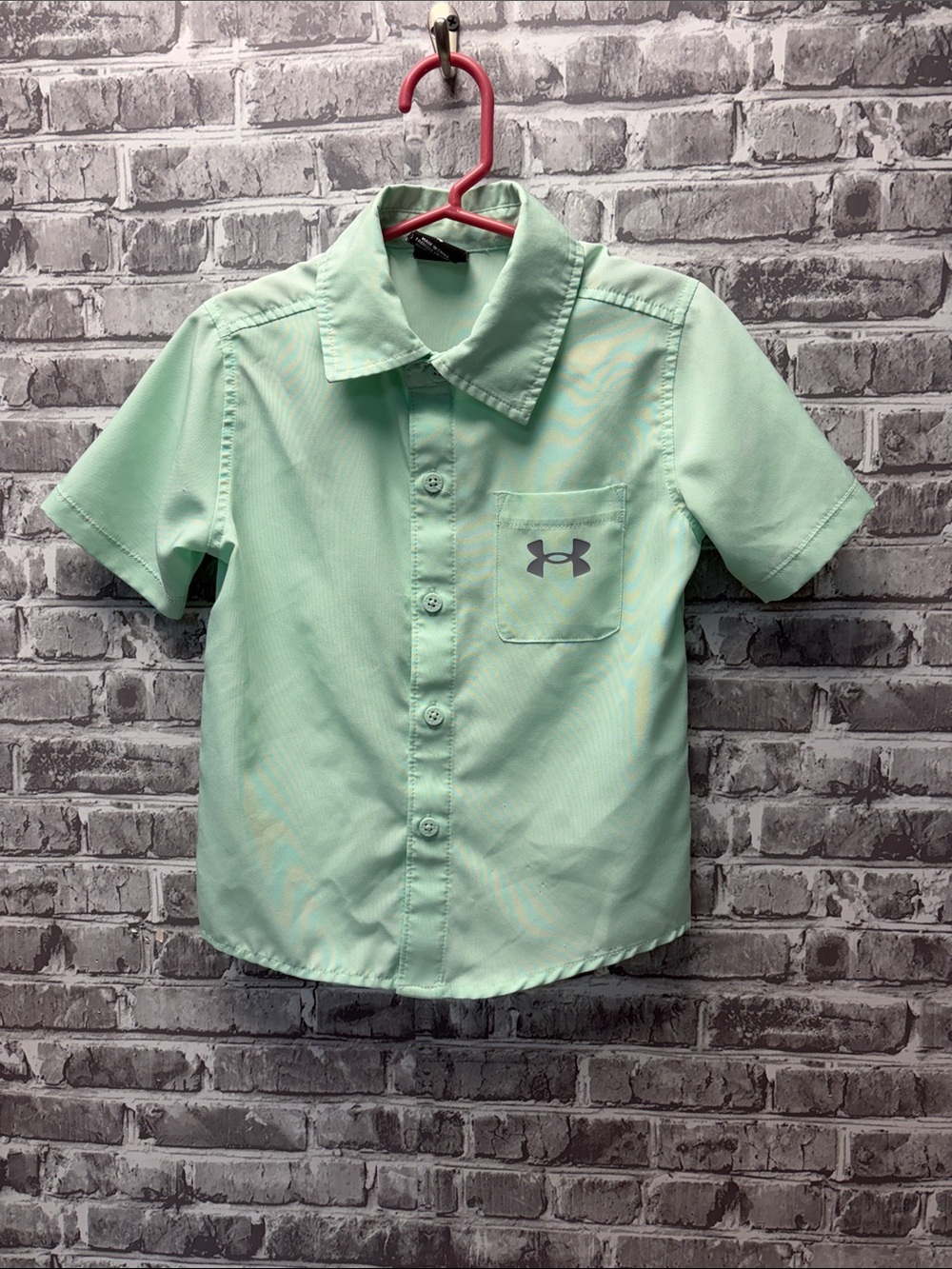 Under Armour Kids Mint Short Sleeve Button-Down Shirt